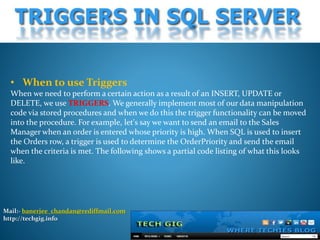 Sql triggers | PPSX