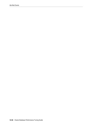 Idle Wait Events

10-36 Oracle Database Performance Tuning Guide

 