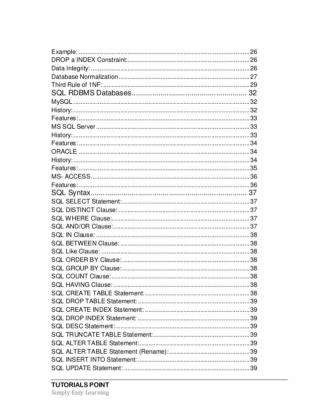 Sql Tutorial Structured Query Language