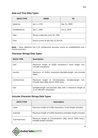 Sql tutorial | PDF