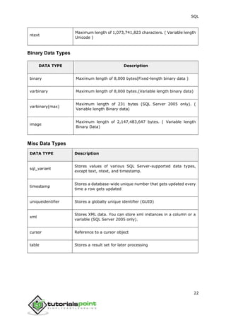 Sql tutorial | PDF