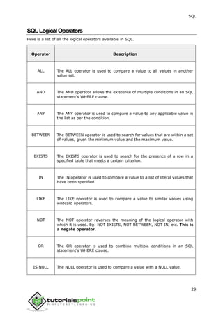 Sql tutorial | PDF