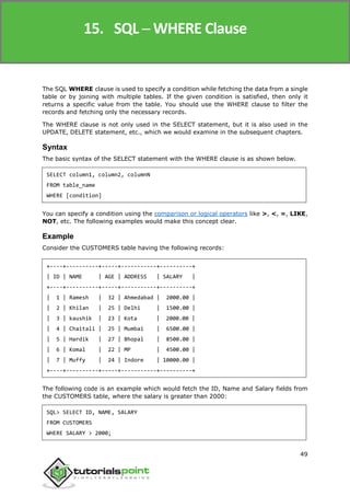 Sql tutorial | PDF