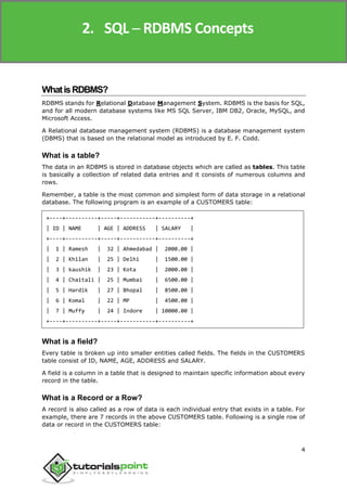 Sql tutorial | PDF