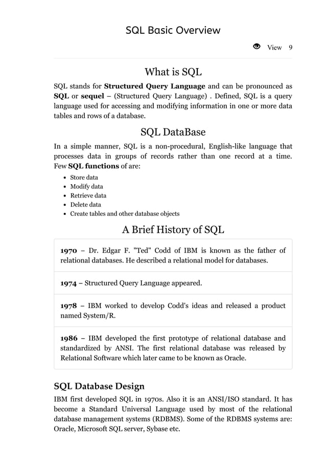 Sql tutorial | PDF