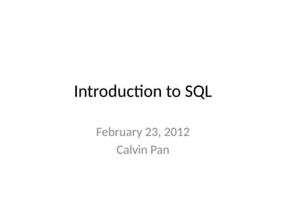 this is sql_tutorial and introduction to sql | PPTX