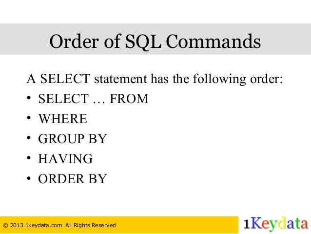 SQL Tutorial - Basic Commands