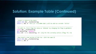 Solution: Example Table (Continued)
 