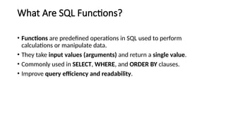 INTRODUCTION TO ORACLE AND SQL UNIT 5 PRESENTATION | PPTX