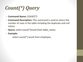 Structured Query Language(SQL) | PPT