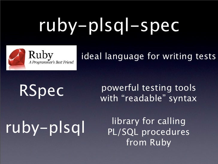 PL/SQL unit testing with Ruby