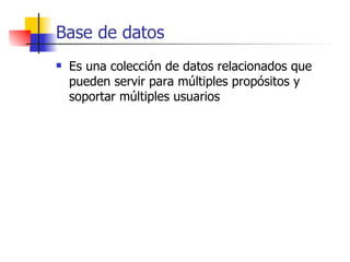 [object Object],Base de datos 