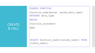 Sql views, stored procedure, functions | PDF