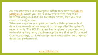 SQL vs MongoDB | PPT image.