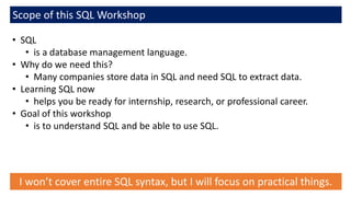 SQL Workshop Slide | PDF
