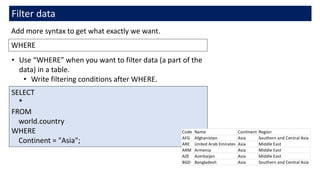 SQL Workshop Slide | PDF