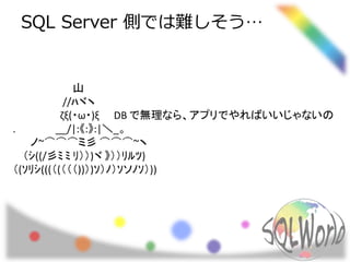 SQL Server 側では難しそう… 
 