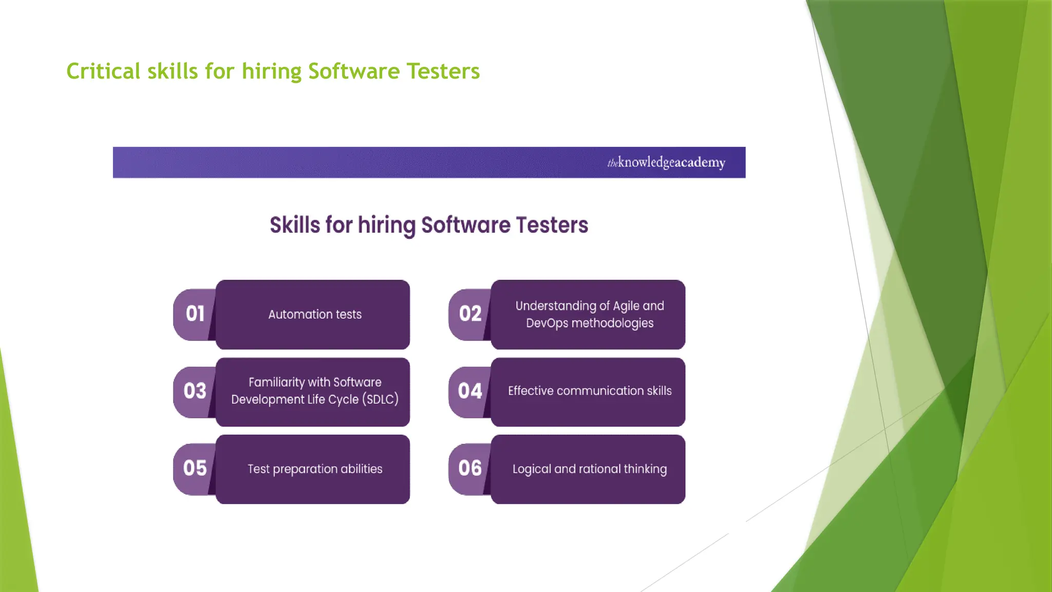 Critical skills for hiring Software Testers
 