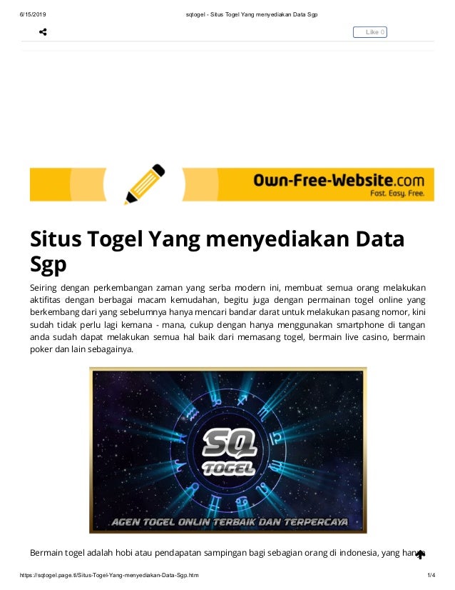 Sqtogel Situs Togel Yang Menyediakan Data Sgp