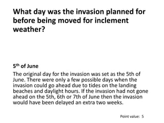 Squadron D-Day Quiz - with no transition effects Slide 26