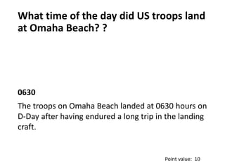 Squadron D-Day Quiz - with no transition effects Slide 38