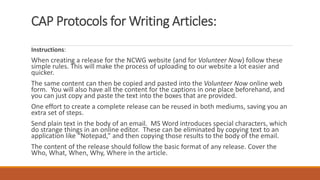 How to write articles for CAP | PPTX