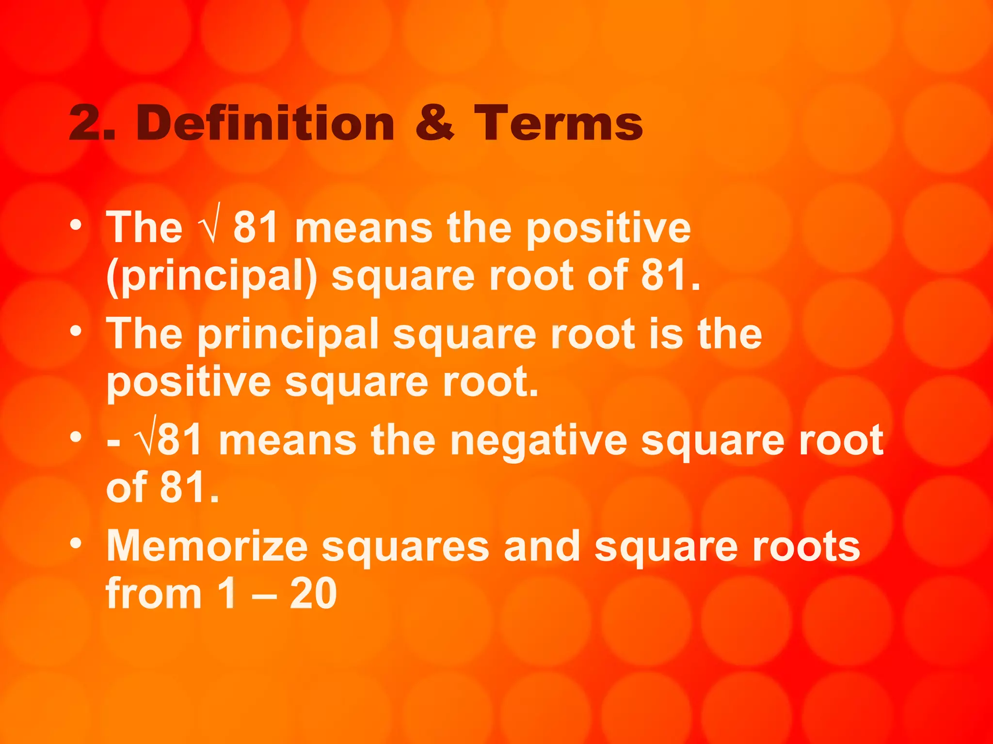 Square Roots PPT square-roots-ppt