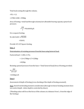 Square footing design | DOCX