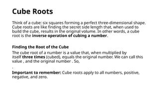 Cubed Routes MYP Lessons on Square Roots and Cube Roots | PPTX