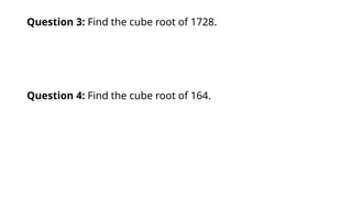 MYP Lessons on Square Roots and Cube Roots | PPTX