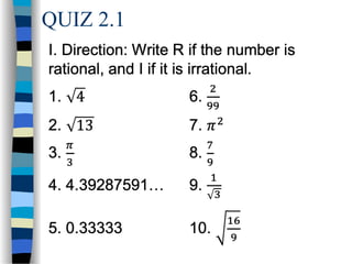 Square Roots,Rational and Irrational Numbers.ppt