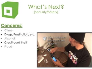           How do you Use Square Up?The actual square device is free, but there is a 2.75% fee for swiped transactions and a3.5% + 15¢ for keyed-in transactions.After swiping a credit card, users will have to sign using the touch screen on the mobile phone.Users can chose whether to enter an email address after they have made a purchase to receive an electronic receipt instantly to their email.Square does not collect or share any card holders information to ensure customers privacy.