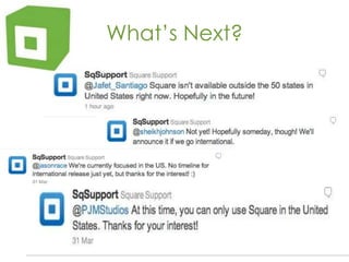 How do you Use Square Up?<br />Square accepts all major credit cards<br />	-Visa, MasterCard<br /> 	-American Express<br /...