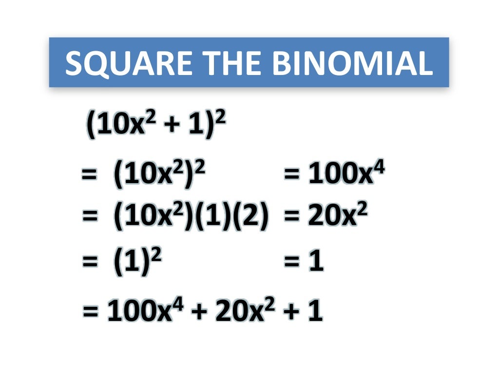 Squaring a binomial