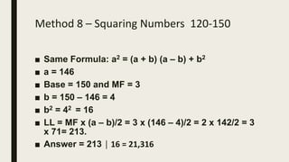 Squaring Method Squaring tricks for beginners | PPTX
