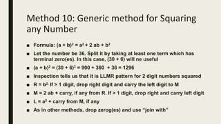 Squaring Method Squaring tricks for beginners | PPTX