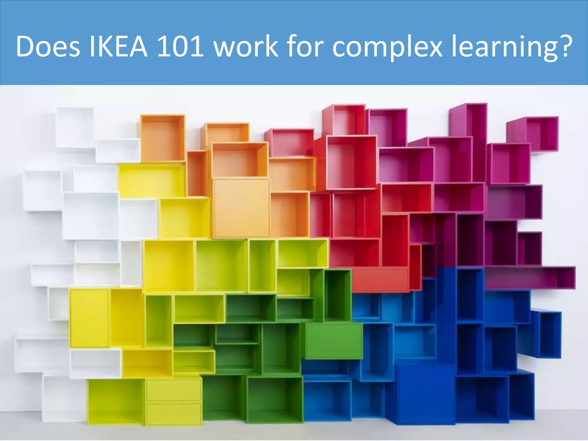 Does IKEA 101 work for complex learning?
 