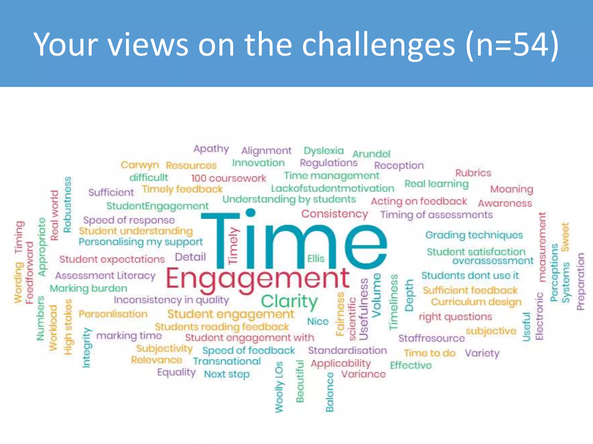 Your views on the challenges (n=54)
 