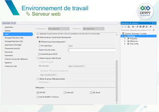13
Environnement de travail
 Serveur web
 