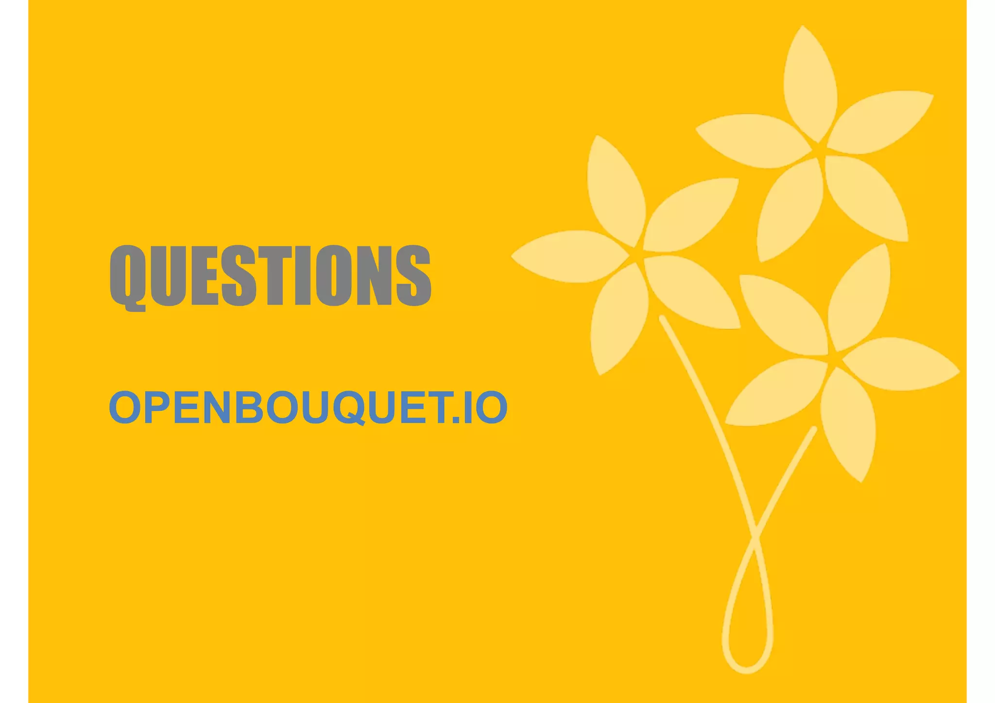 QUESTIONS
OPENBOUQUET.IO
 
