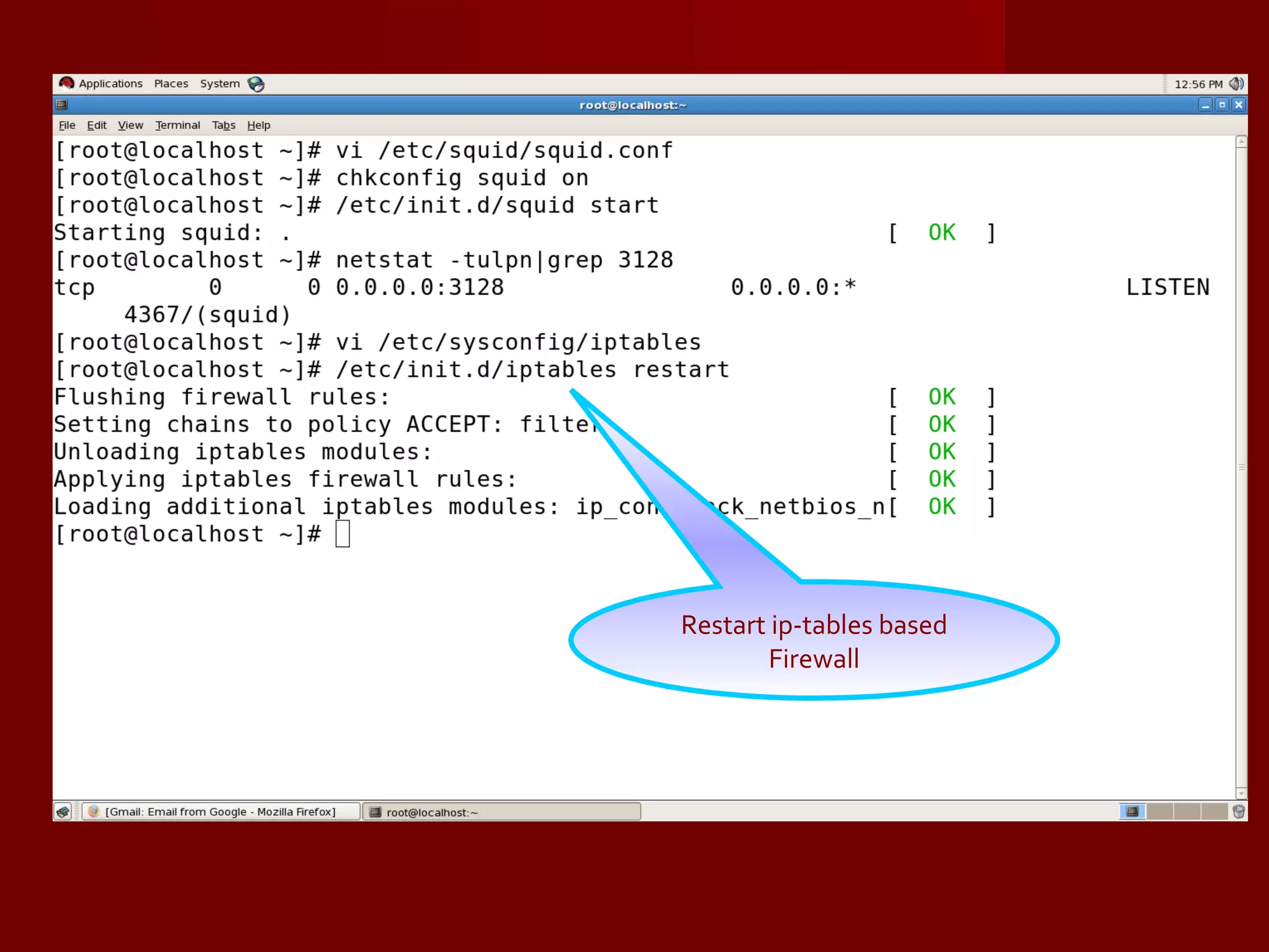 Restart ip-tables based Firewall 