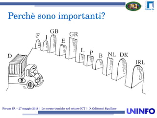 Forum PA – 27 maggio 2014 | Le norme tecniche nel settore ICT | D. (Mimmo) Squillace
Perchè sono importanti?
 