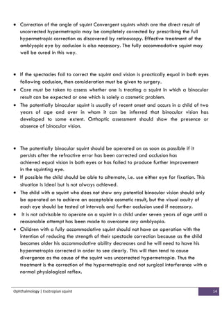 Corrected Squints Squint esotropia | PDF