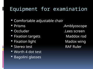 Clinical evaluation of strabismus and management of congenital ...