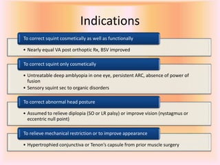 Corrected Squints Squint surgeries basics from DR. VINIT | PPTX