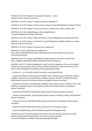 Exename Squirrel setup-ms teams | PDF