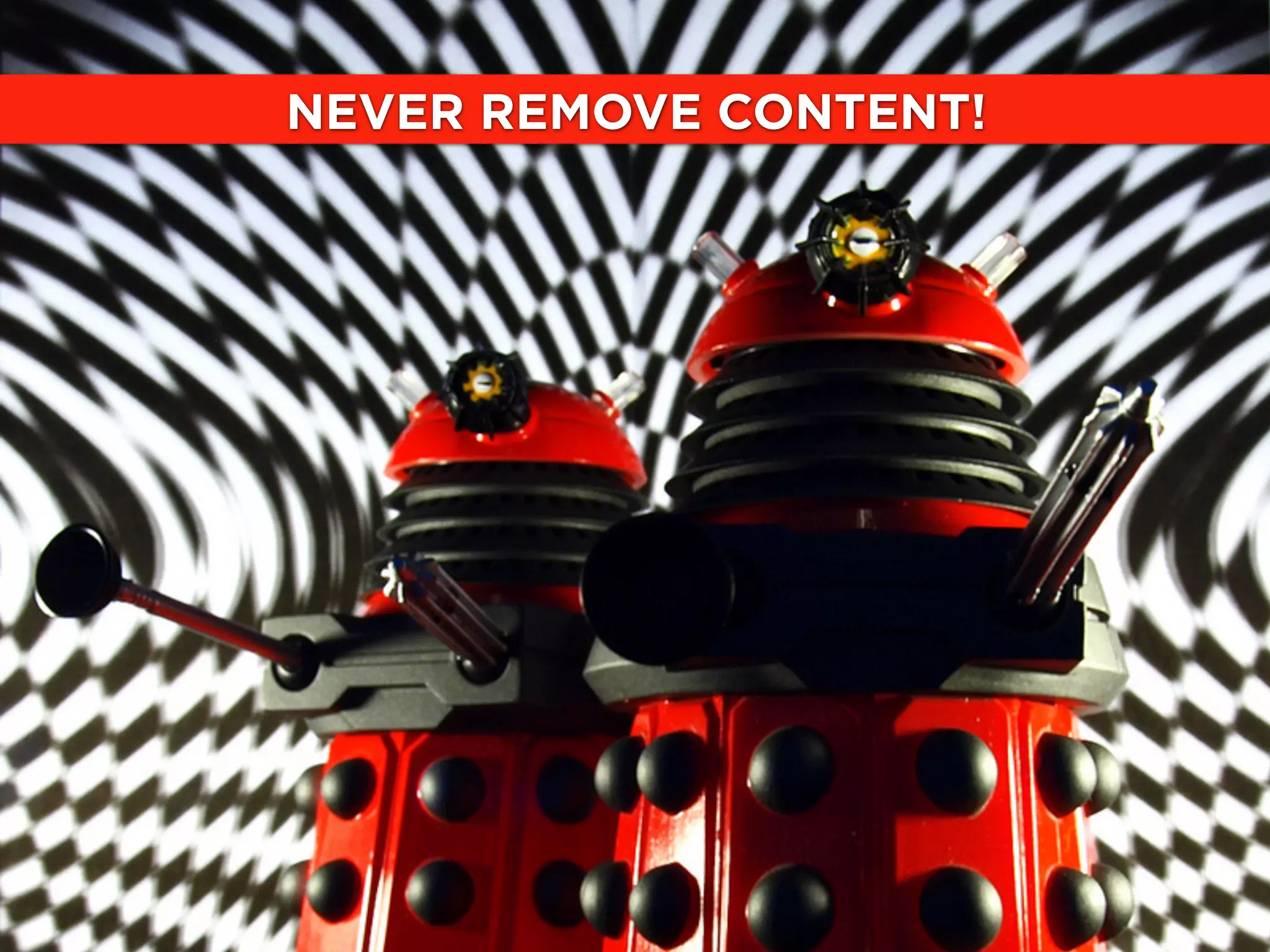 NEVER REMOVE CONTENT!

Exterminate the Carousel!

 