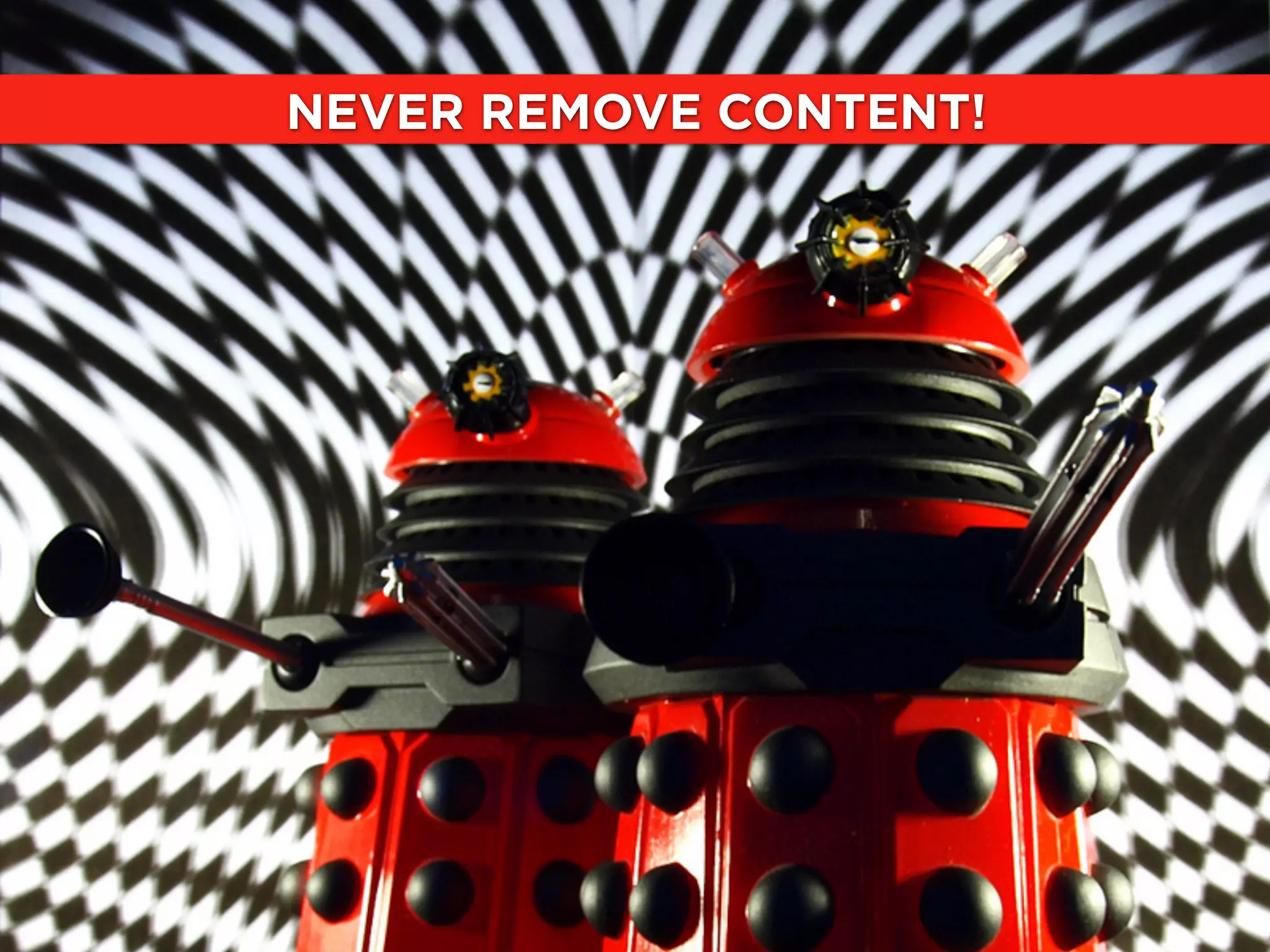 NEVER REMOVE CONTENT!

Exterminate the Carousel!

 