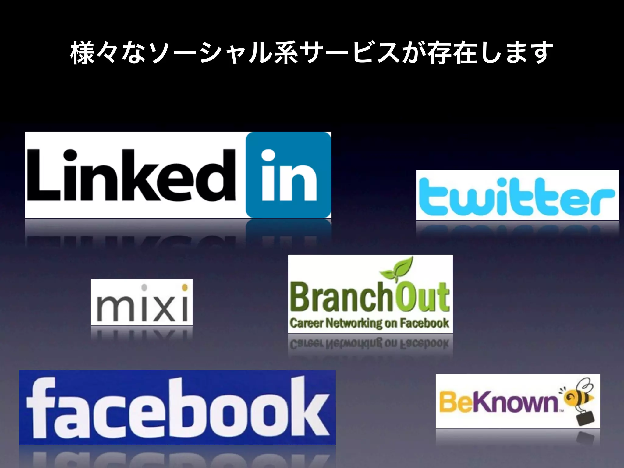 様々なソーシャル系サービスが存在します
 