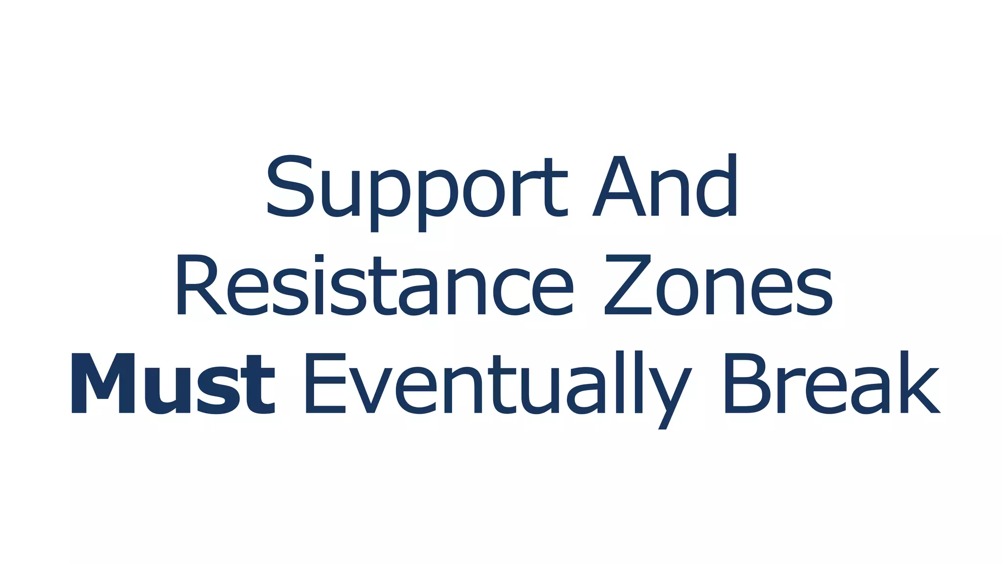 Support And
Resistance Zones
Must Eventually Break
 
